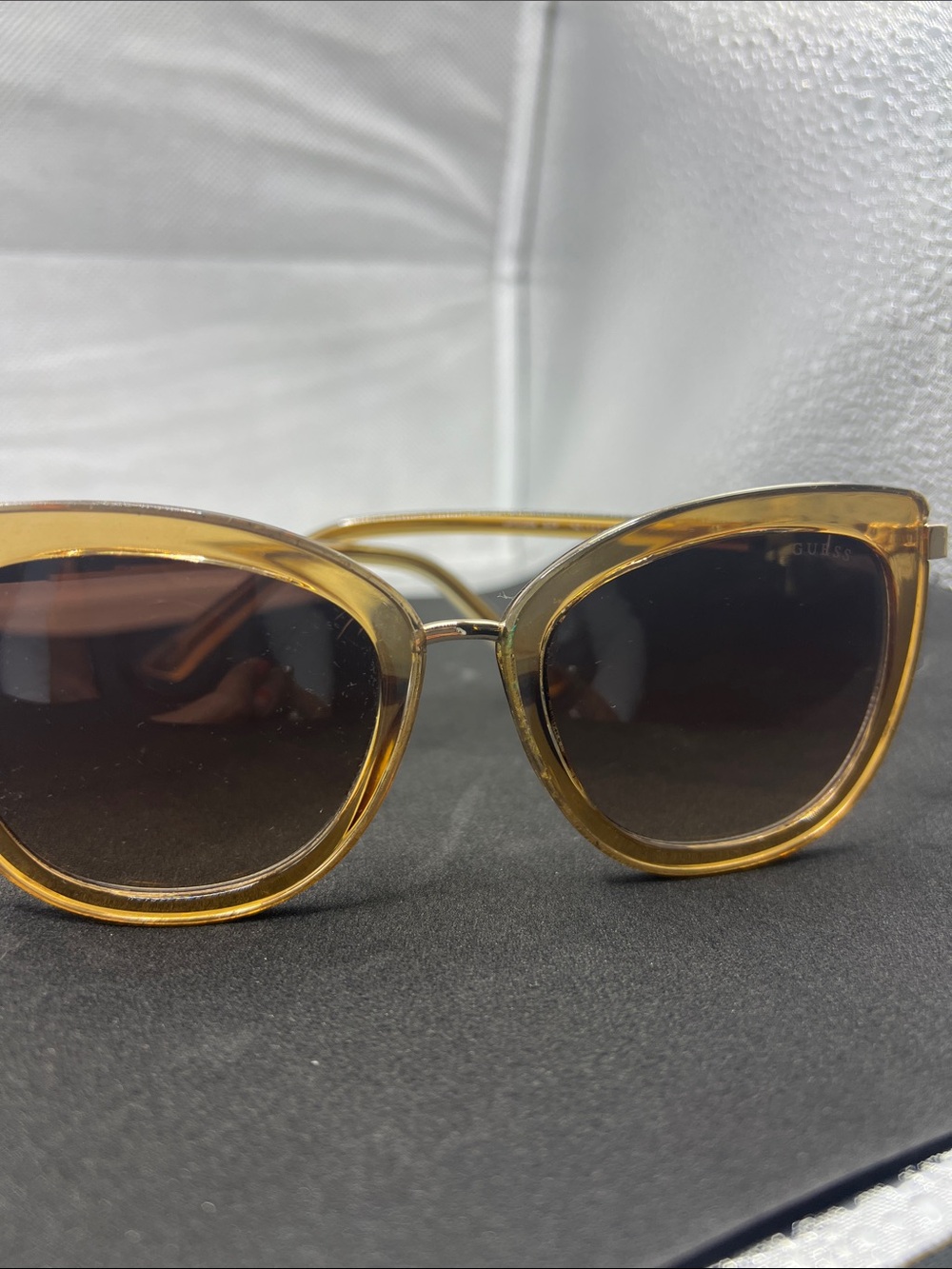 Guess by Marciano Amber Cat-Eye Sunglasses with Dark Brown Gradient Lenses